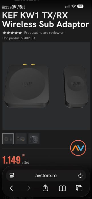 Vand adaptor Wireless subwoofer KEF KW1 TX/RX