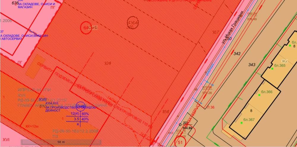 Продава се Парцел в София, Център - 3480 кв.м за 100 €/кв.м - Снимка #1