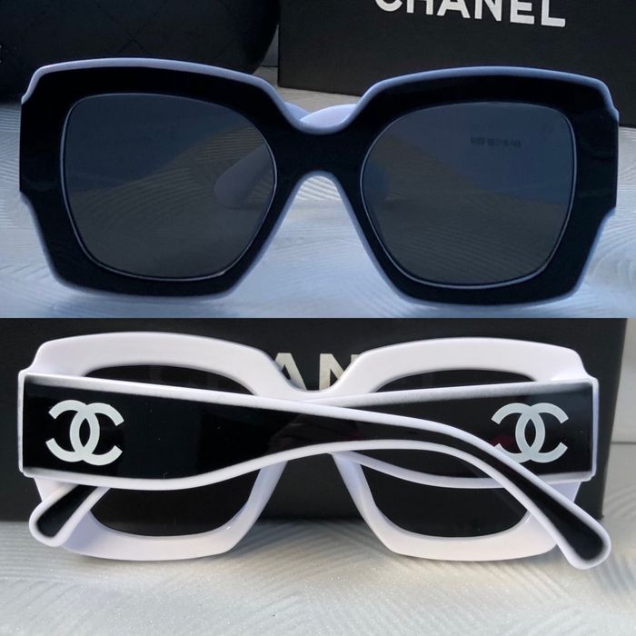 Дамски слънчеви очила елипса овални черно и бяло