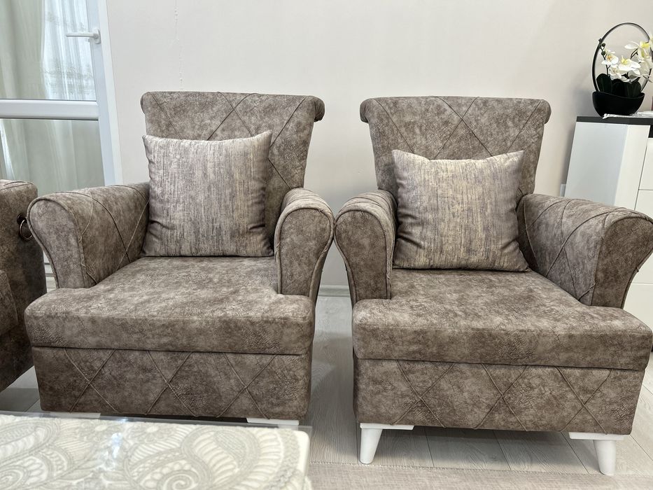 Комплект дивани 3+3+1+1 | Функция сън + ракла | Отлично състояние