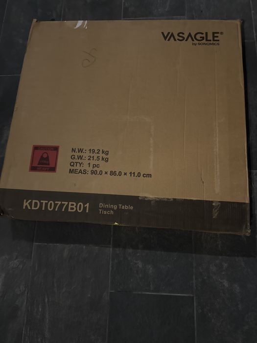 VASAGLE Masa de bucatarie sau living, extensibila, pentru spatii mici, stil industrial 75x78x85/120cm maro, scaunele nu sunt incluse , noua