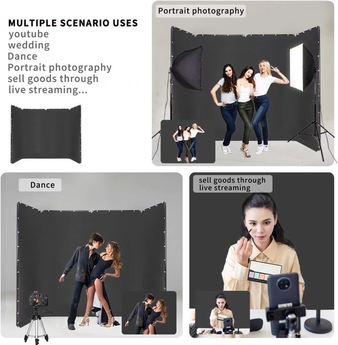 Проф. фотографски фон. XXL. 4М ширина. фонова система.  видео