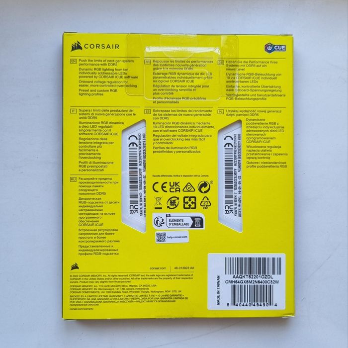 Corsair Vengance RGB DDR5 64GB (2×32GB), 6400 MHz, CL32, ОЗУ RAM