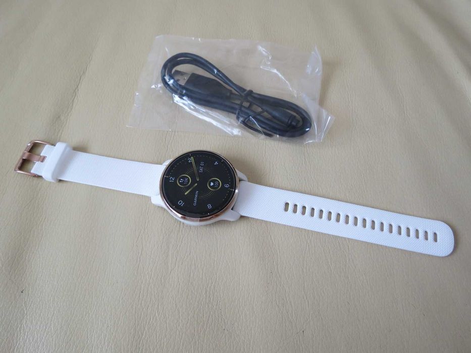 Smartwatch Garmin Venu 2 Plus Music Alb White / Rose Gold - Nou !!
