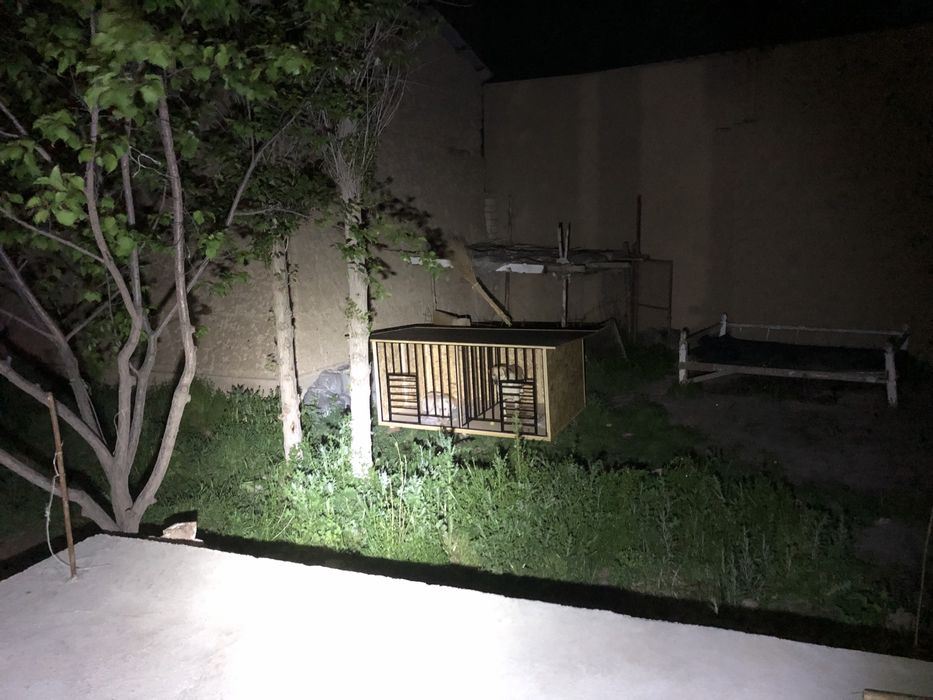 Будка-вольер , для собак — прочная и утеплённая .