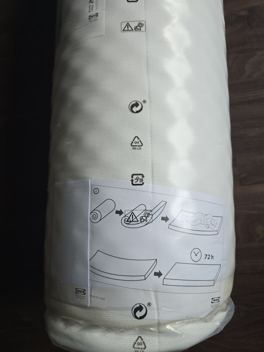 Saltea IKEA ÅSVANG, spumă, mediu tare, 90x200x12 cm, NOUĂ