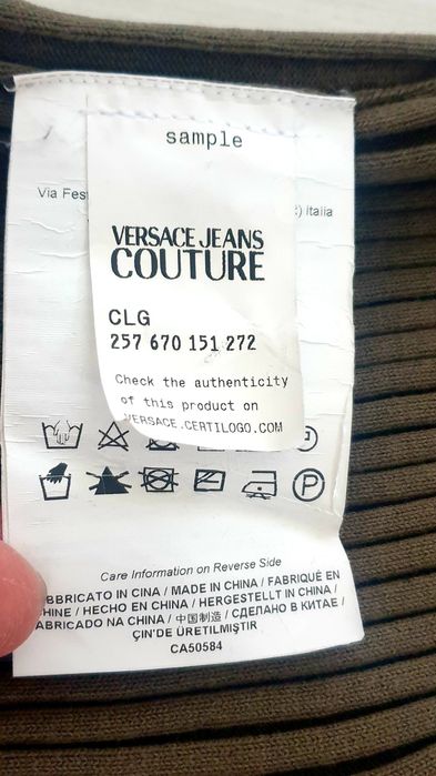 Versacе Jeans Couture Ribbed Cotton Stretch Slim Dress S ОРИГИНАЛ Дамс