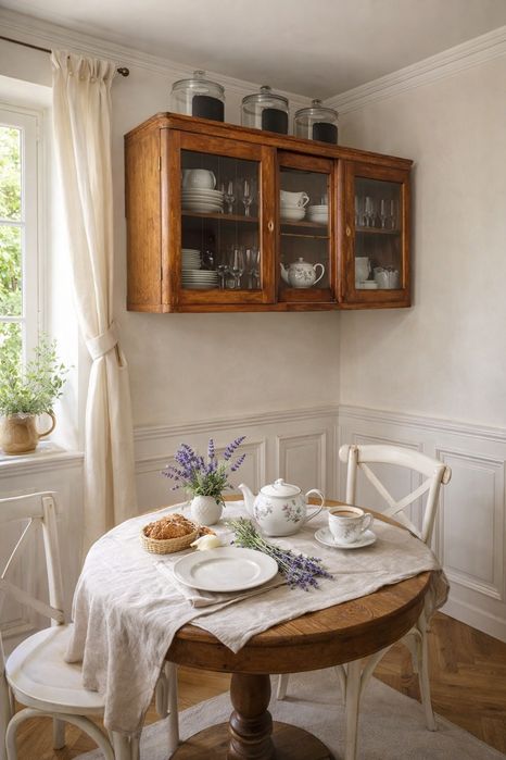 Винтажный европейский настенный буфет / витрина