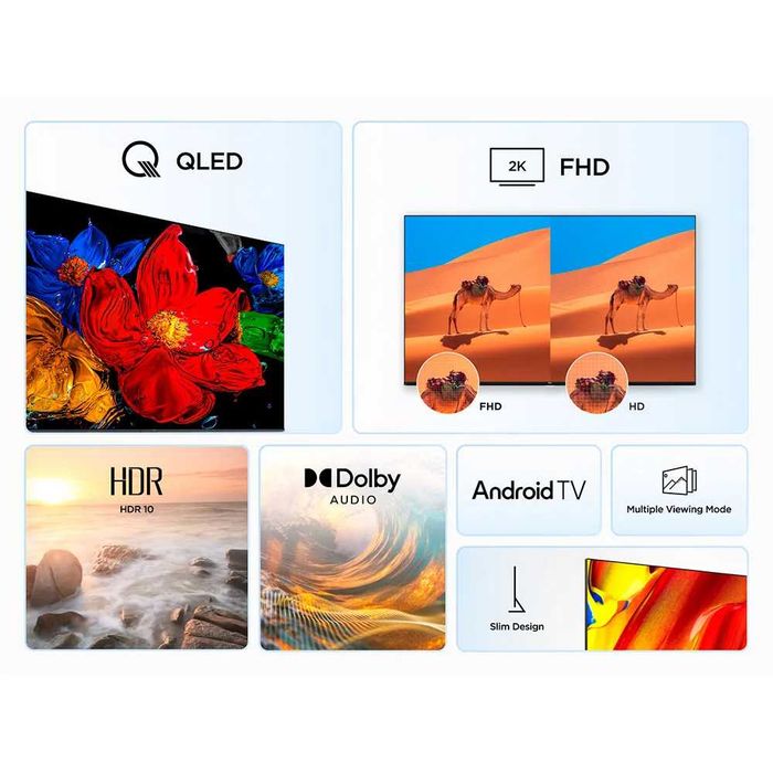 ТВ TCL 32S5K QLED Google TV Безрамочный по Низкой цене+Доставка!