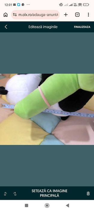 Urs panda din plus, cu bambus, 30 de cm