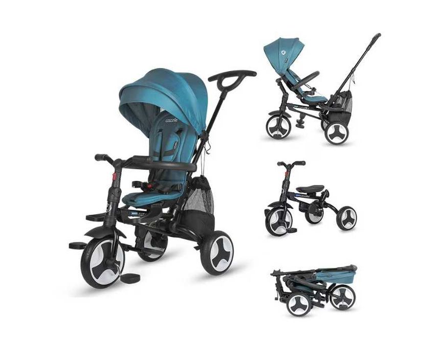 Tricicleta pentru copii Coccolle Spectra Plus Atlantic Blue, ultrapliabila