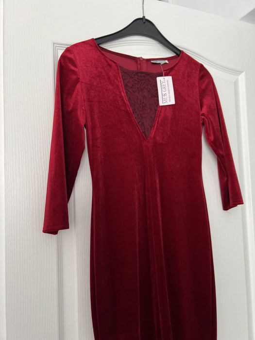 Rochita eveniment, catifea rosie