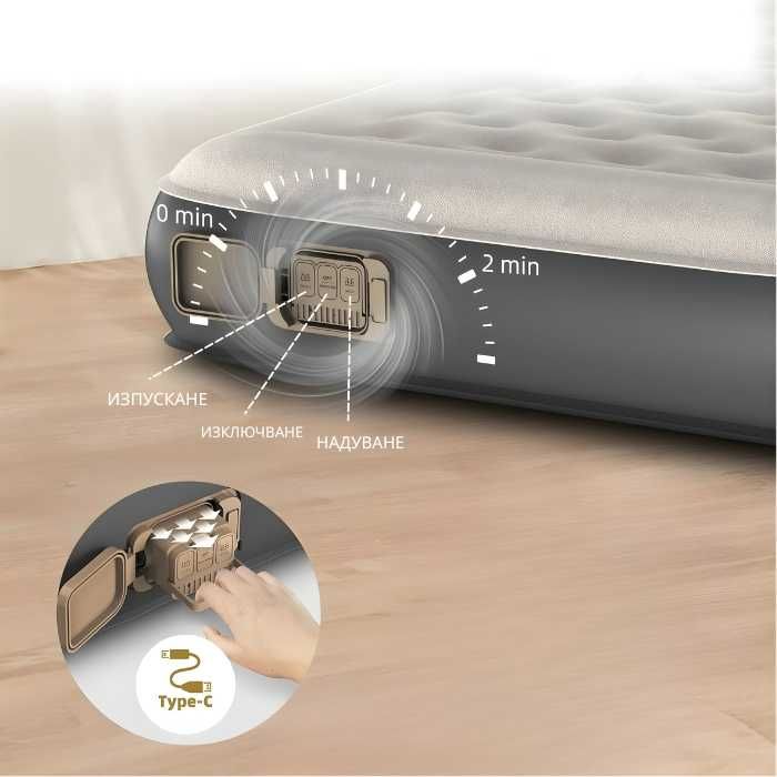 Надуваемо легло с помпа 190x73x22см