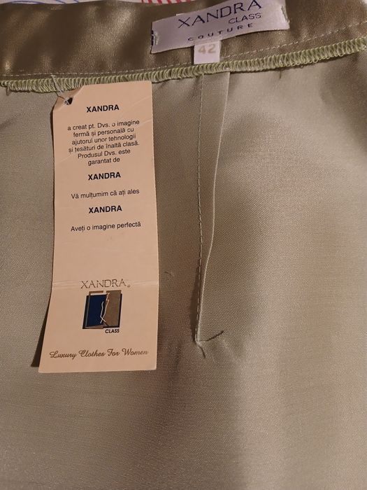 Fusta din satin, verde deschis Xandra, nr 42