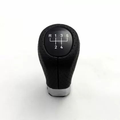 Топка за скоростен лост за BMW с 5 скорости - черна кожа с пори