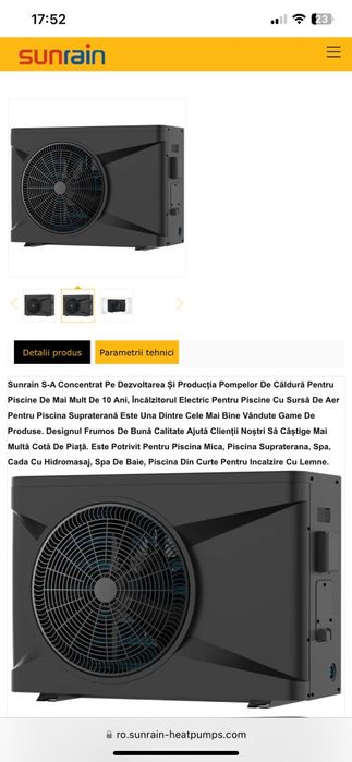 Pompa de căldură piscină Sunrain 21 kw