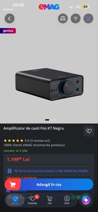 Fiio K7 DAC de amplificare