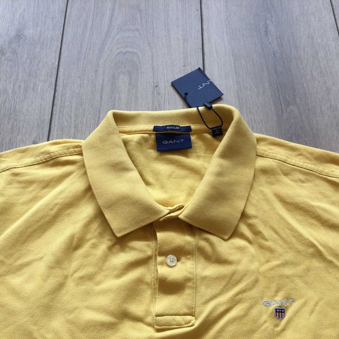 НОВА оригинална жълта памучна поло тениска с яка GANT размер L от САЩ