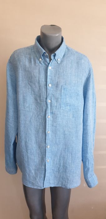 Yves Saint Laurent  Len  Mens Size 2XL ОРИГИНАЛ! Мъжка Ленена Риза.
