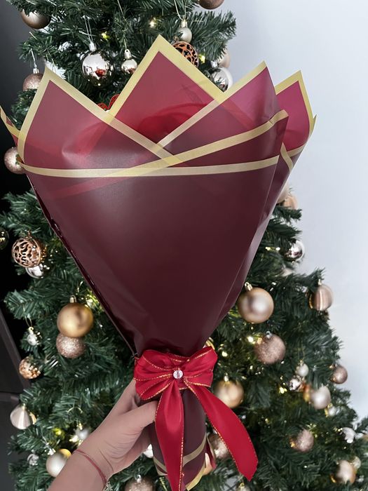 Buchet de trandafiri de satin realizati manual