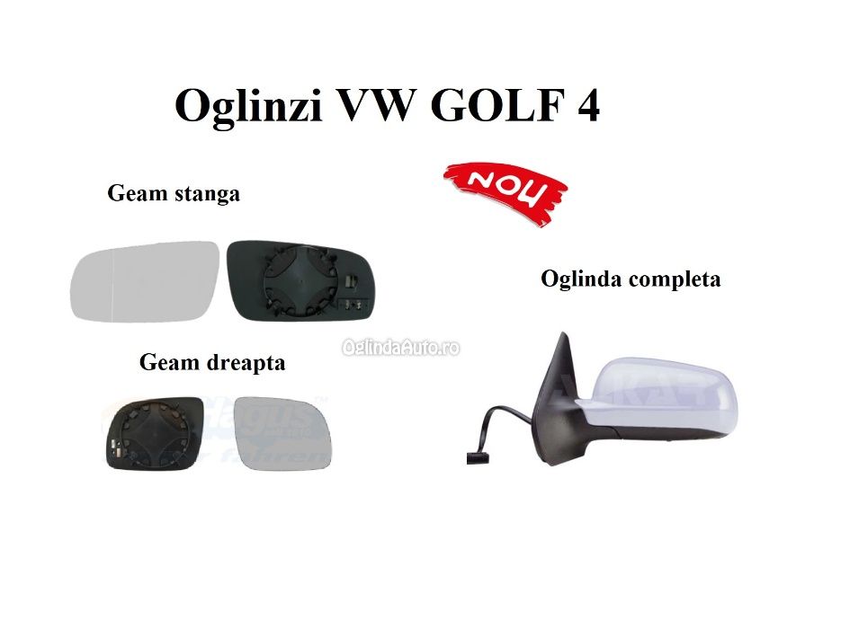 Oglinda VW Golf 4 IV geam sticla oglinzi stanga dreapta MONTAJ GRATUIT
