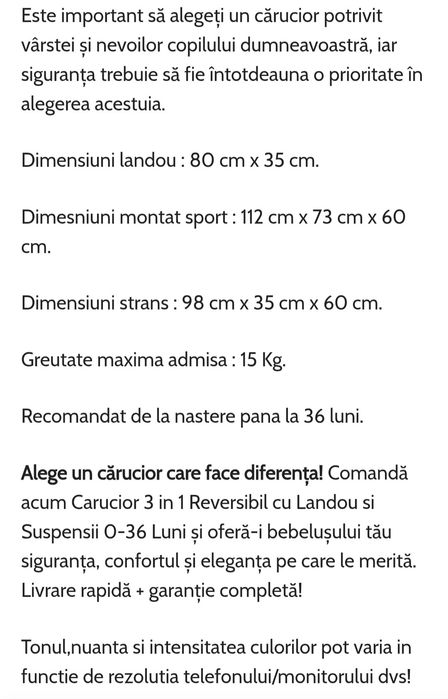 Vând căruț 3 în 1