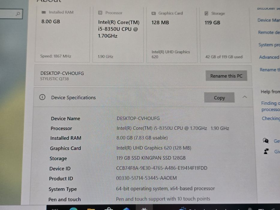 Fujitsu Stylistic Q738