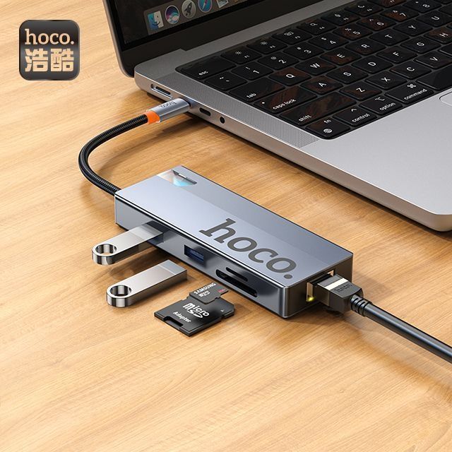 Переходник 8 in 1 HUB Hoco HB52. Есть доставка