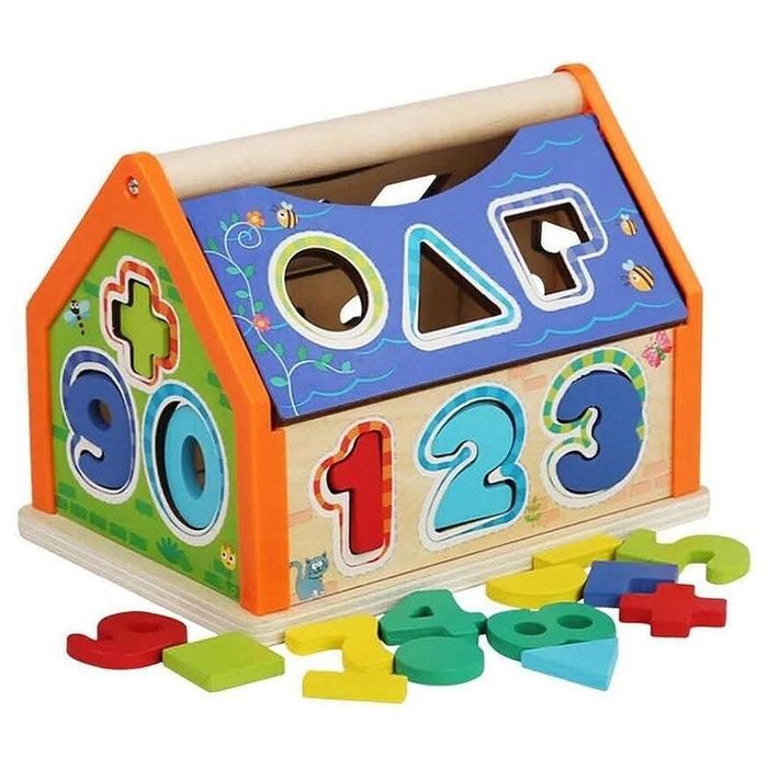 Занимателен дървен куб или къщичка