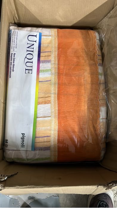 OFERTĂ URGENTĂ  Set lenjerie pat dublu UNIQUE – bumbac 100% – nou