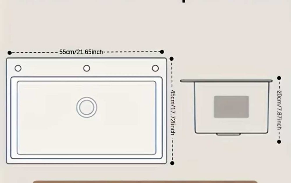 Мивка неръждаема стомана 55×45