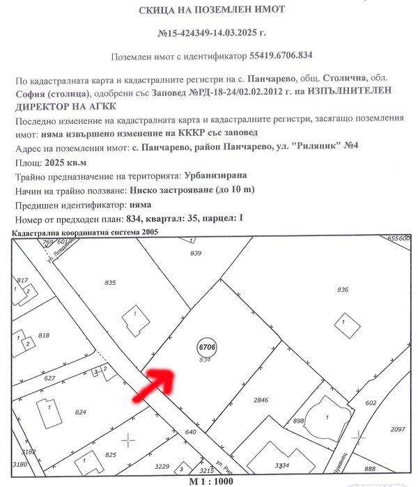 Продава се Парцел в с. Панчарево, Област София-град - 1100 кв.м за 204 €/кв.м - Снимка #5
