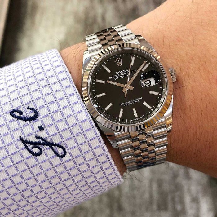 rolex datejust 41mm сребрист/черен циферблат