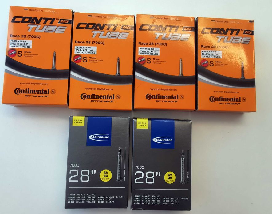 camere continental 700c 42mm, Schwalbe 25c 60mm
