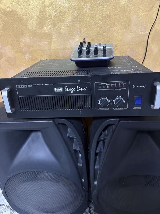 Sistem audio complet boxe/putere cu mixer