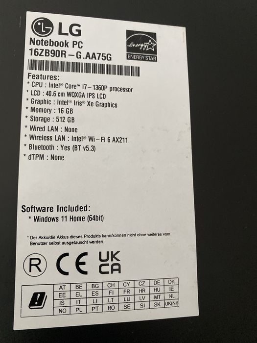 Laptop LG GRAM , NOU , Sigilat ,Notebook , i7