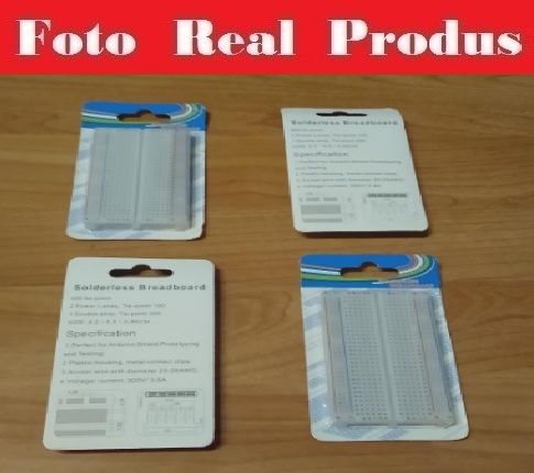 Breadboard cu 400 pini pentru componente electronice fara lipirea lor