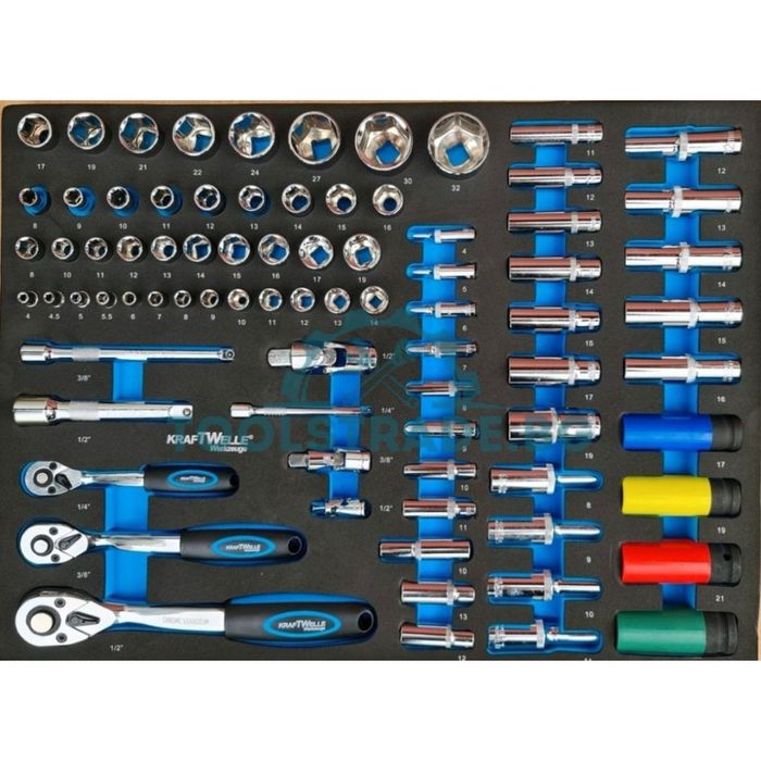 Шкаф/количка с инструменти със 7 чекмеджета,6 пълни KRAFTWELLE