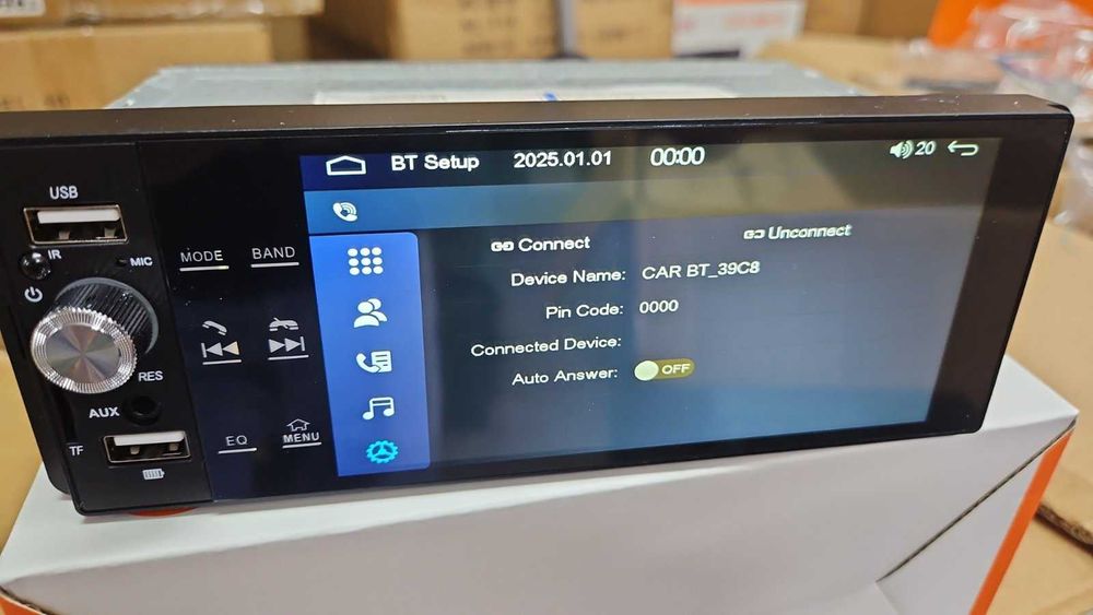 Универсален авто MP5 плеър Pervoi CTC-5502 – 1 DIN, CarPlay & Android Auto, 5.5 инча дисплей