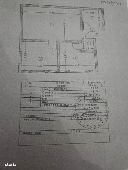 Apartament 3 camere, Damaroaia, parter, utilat