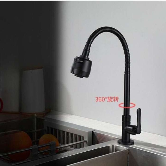 Кухненски смесител , стил и красота в  черно САМО ЗА СТУДЕНА ВОДА