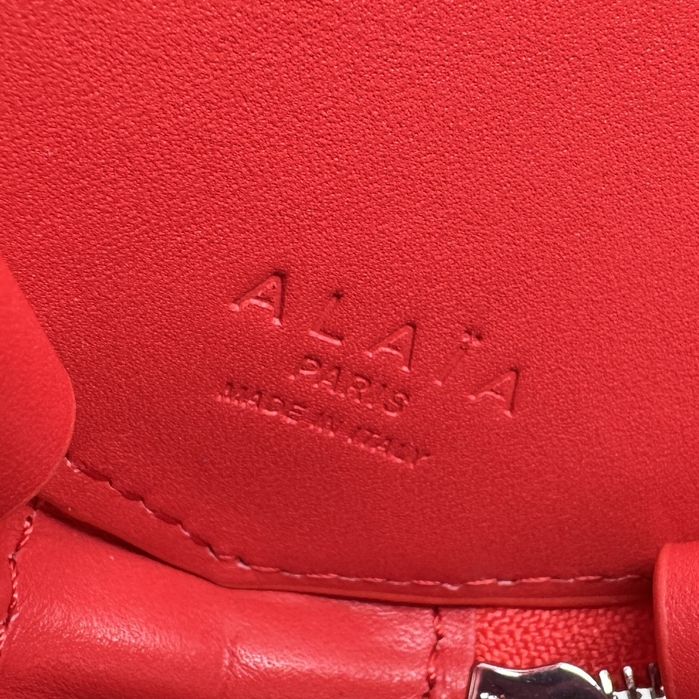 Geanta Alaia Le Coeur 21 cm, rosu lac, Premium