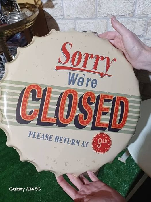 Метална табела closed