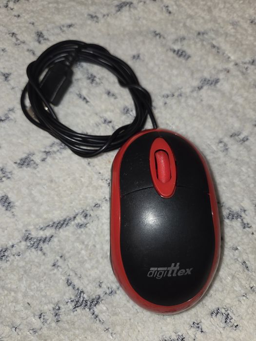 Mouse optic cu fir Argittex OM-127-A, USB, roșu/negru