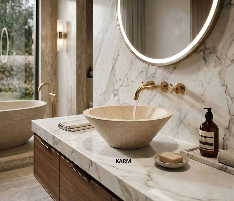 Луксозна мивка от естествен ОНИКС/МРАМОР (Уникален дизайн)