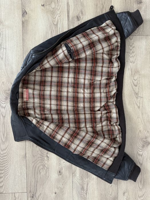 Geaca Piele Naturala CLOSED Interior Lana Bomber Barbati | Marime XL