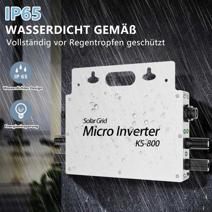 Invertor fotovoltaic 800 W cu aplicație Wi-Fi pt balcon pt 2 panouri