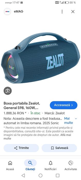 Boxa portabila Zealot s98