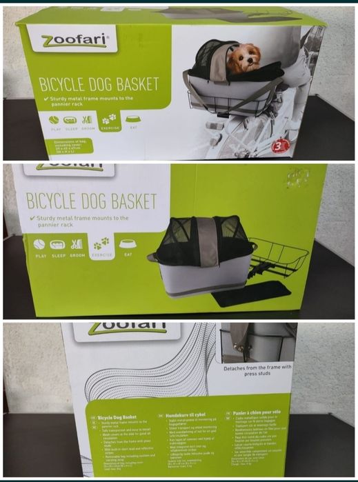 Geanta cos textil bicicleta pliabil fata impermeabil cumparaturi caine