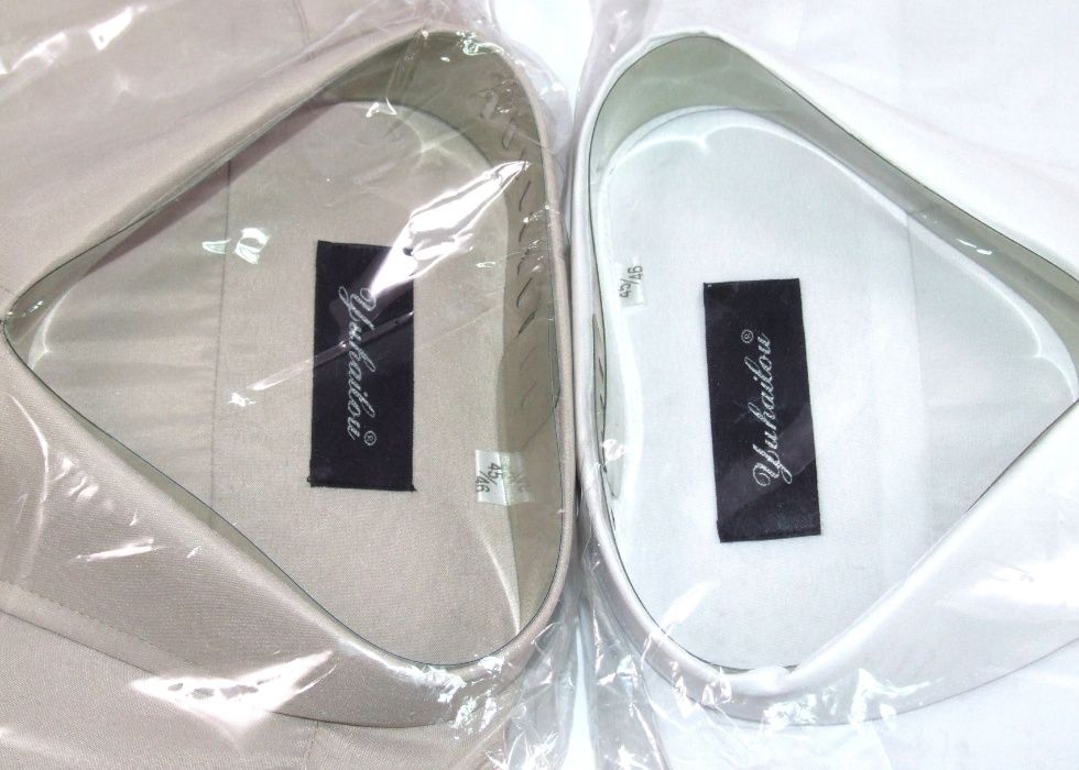 2 CAMASI barbatesti DE LUX, mâneca lunga, mas. 45-46, NOI (sigilate)